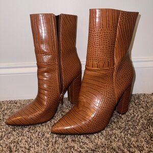brown crocodile boots